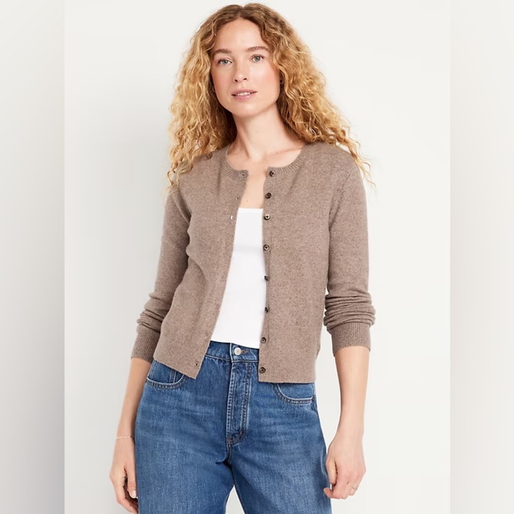 NWOT Light Brown Cardigan Sweater - Picture 2 of 4